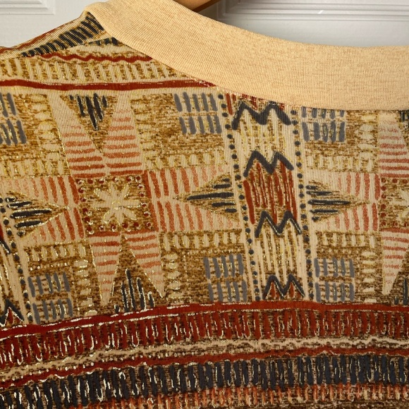 Joseph Ribkoff | Tribal print maxi open cardigan. Geometric. Aztec. Desert core - Picture 7 of 8